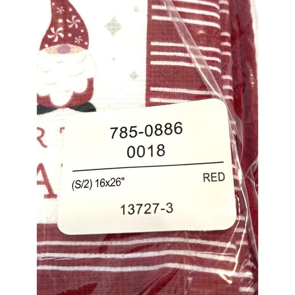 Red Holiday Christmas Gnome For The Holidays Kitchen Dish Tea Towels 2 Pack NWT - Picture 7 of 9